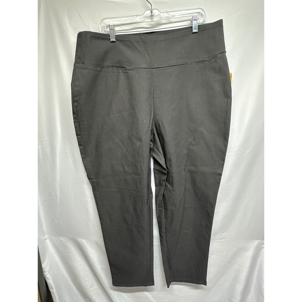 Hybrid & Company Womens 3X Plus Sized Pull On ComfyWork Trouser Pant Charcoal